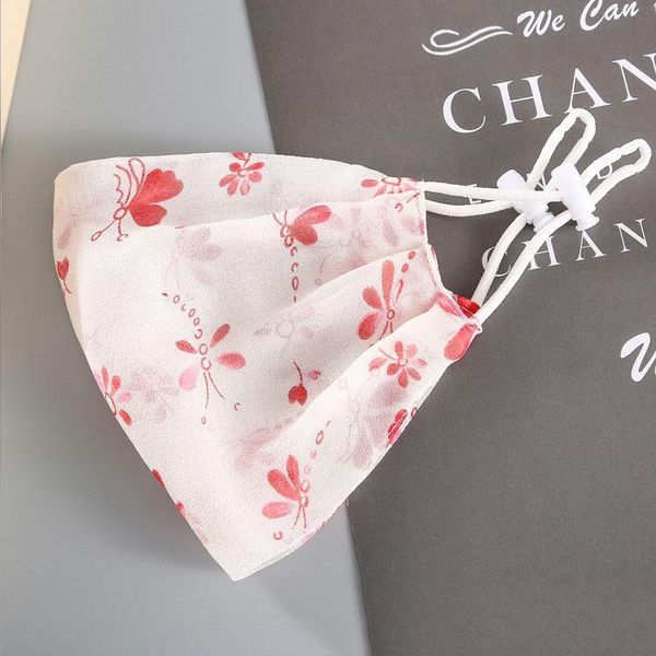 

light breathable flower fashion designer luxury ice silk face mask party washable reusable dust windproof protect women dhl masks
