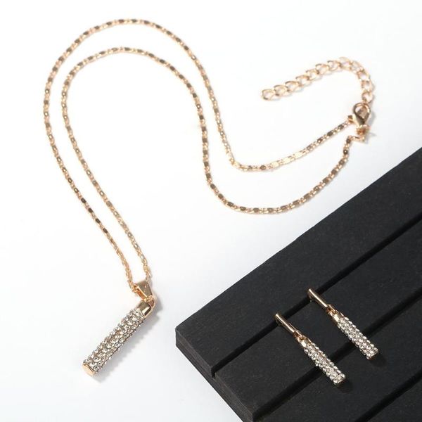 

серьги ожерелье ювелирные наборы женщин элегантный бар форма кристалл ожерелье крюк серьги высокого качества ювелирные изделия set all match, Silver