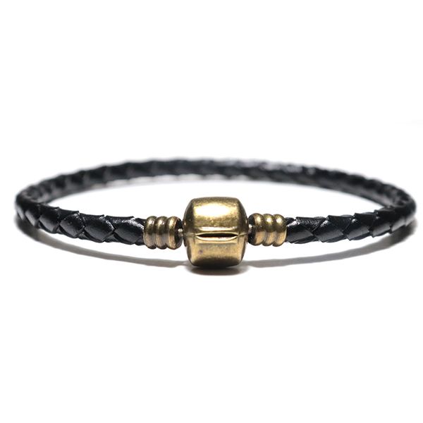 

diffone minimalist men's leather bracelet vintage viking braslet for hombre student handmade braided rope brazalete accessories, Golden;silver