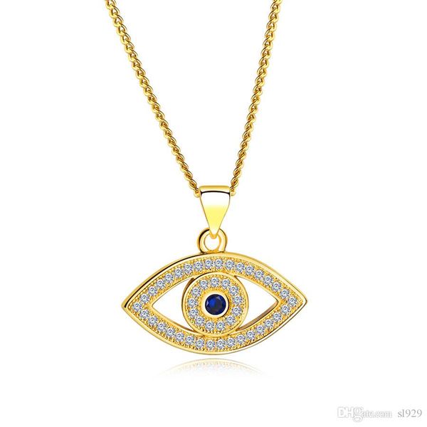 

Europe And The United States Fashion Classic Evil Eye Pendant Plush Color Short Clavicle Chain Necklace Female Micro-Jewelry Wholesale