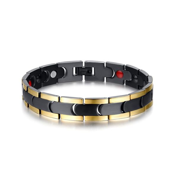 

black and gold color bracelet for men 2020 steel