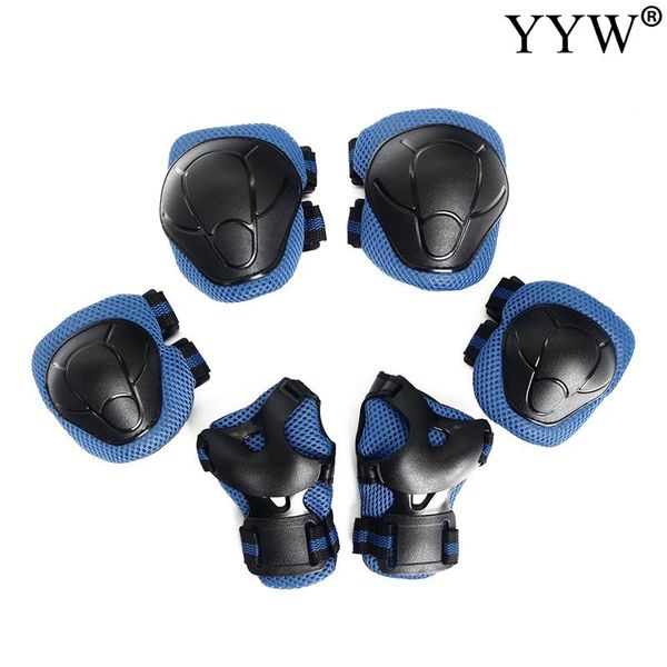 

elbow & knee pads kneelet guard gear pad child skateboard for skating basketball sport 6 stuks/set man women kid, Black;gray