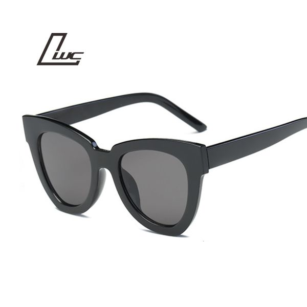 

oversized cat eye sunglasses women men brand designer sun glasses for women ocean color lens cool sunglases oculos uv400, White;black