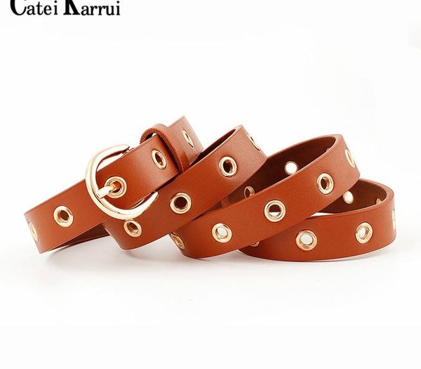 

catei karrui 2020 new hollow belt fashion leisure alloy buckle belt exquisite women's retro women's, Black;brown