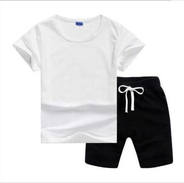 

boy kids sets kids t-shirt and pant children cotton sets baby boys girls summer suit baby sport suit 10pcs/set 2-7t, White