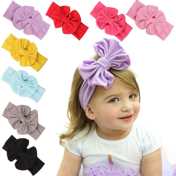 

different wear ways baby girl headband bow big bowknot children kids head wraps accessories bandeau cheveux 827, Slivery;white