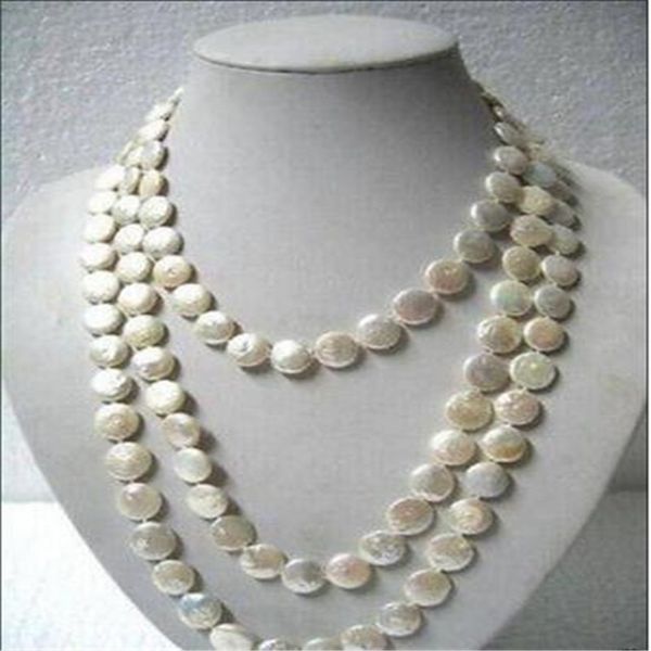 

belle perle blanche 11-13mm 48 "sautoir, Silver
