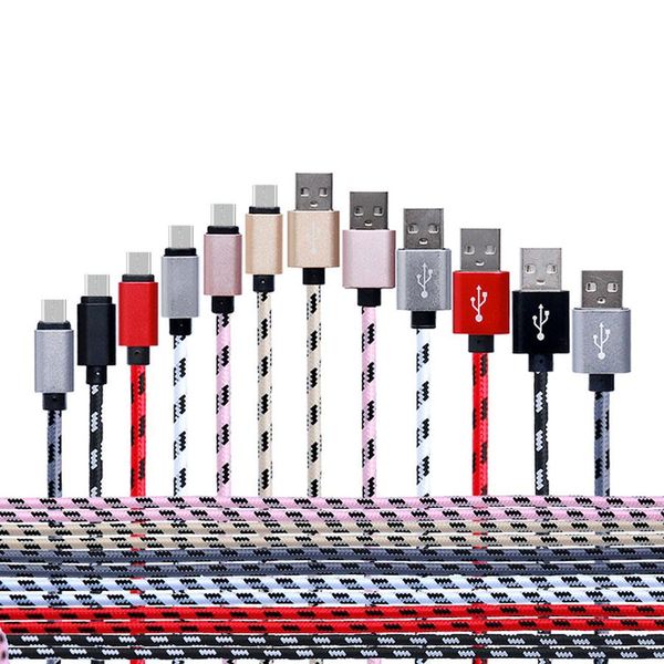 

cgjxs1m 2m 3m micro usb cable nylon grid braided fast charge data cables for samsung htc huawei xiaomi letv type -c cable
