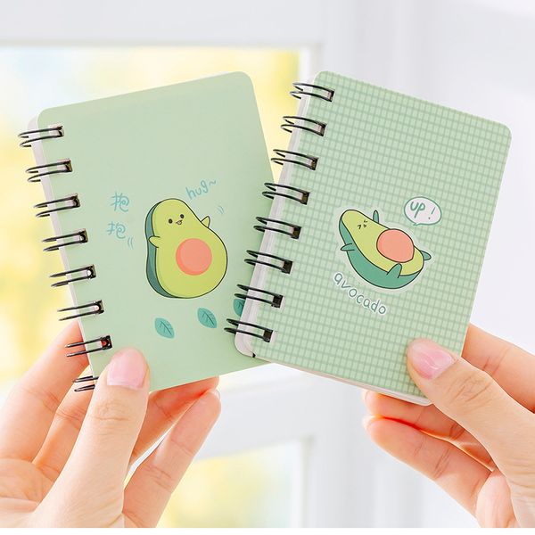 

a7 adorable cute avocado rollover mini portable coil notepad diary book exercise book escolar papelaria school office supply, Purple;pink