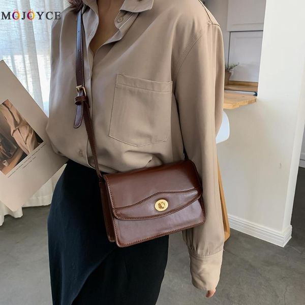 

women retro shoulder bag solid color leather small square crossbody bags