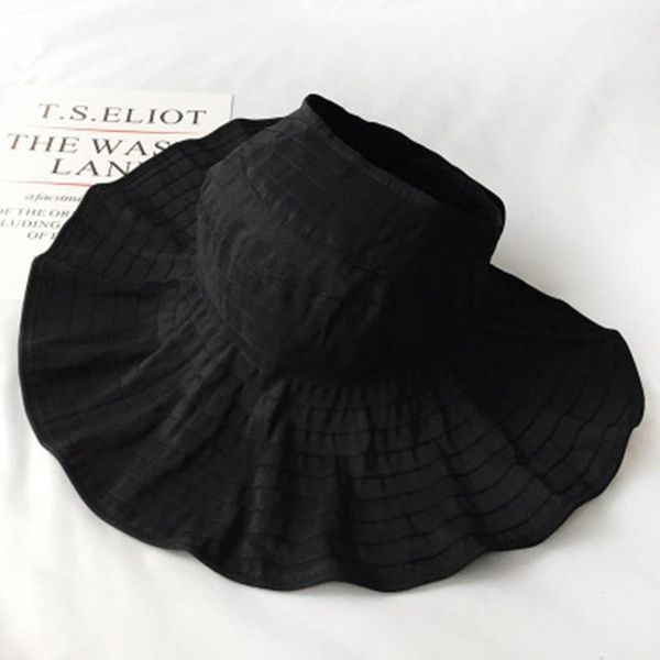 

2020 summer new female hat folding empty hat fashion trend sunscreen sun, Blue;gray