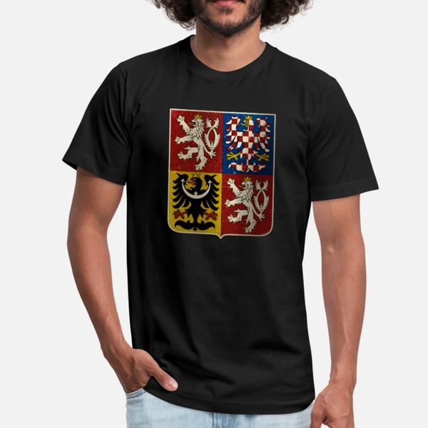 

czech republic coat of arms t shirt men create 100% cotton crew neck natural sunlight comfortable summer style original shirt