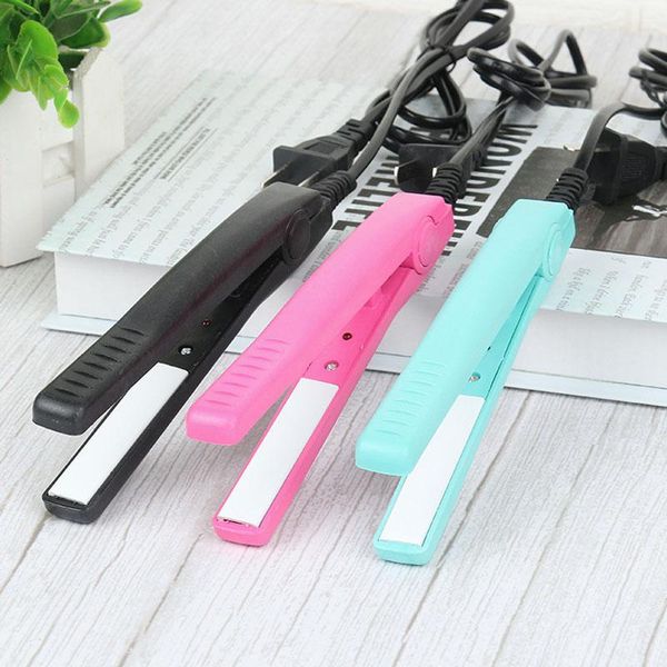 

mini portable electric splint flat iron plastic hair curler straightener hair perming hairs styling appliance hair crimper dh1398 t03