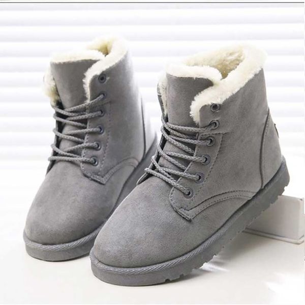

2020 fashion women boots snow boot women shoes bota winter boots female winter warm fur ankle for shoes, Black