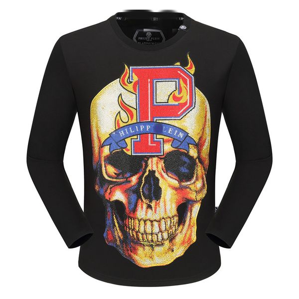 

2020 men sweater fashion hoodie cool skulls printed women short sleeved tee long sleeve clothing t shirt, Black