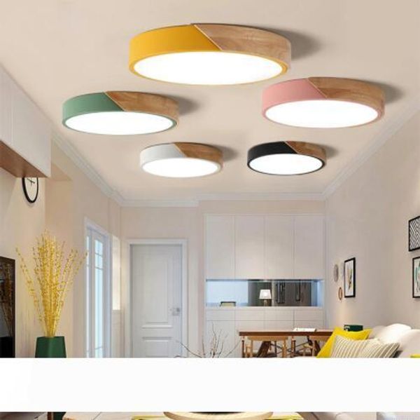 

multicolour modern led light super thin 5cm solid wood ceiling lamps for living room bedroom kitchen lighting device