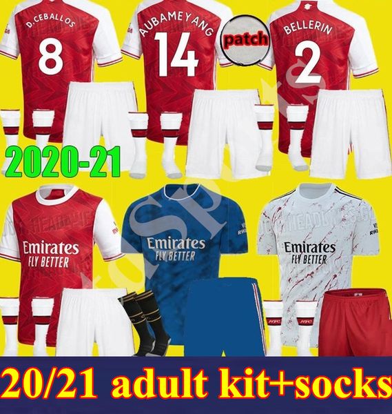 

2020 2021 gunners men kit soccer jersey 20 21 arsen pepe nicolas ceballos henry guendouzi sokratis maitland-niles tierney football shirt set, Black