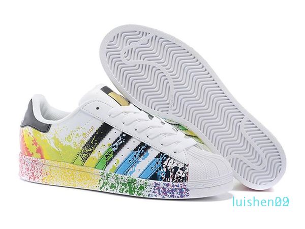 

new arrivlas 2020 designers fashion mens casual shoes superstar female flat shoes women super star lovers original shoe al01 l29, Black