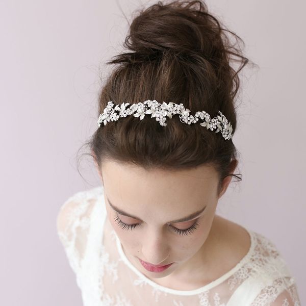

europe and the united states bridal tiara headband p makeup wedding accessories high-end foreign trade export jewelry, Golden;silver