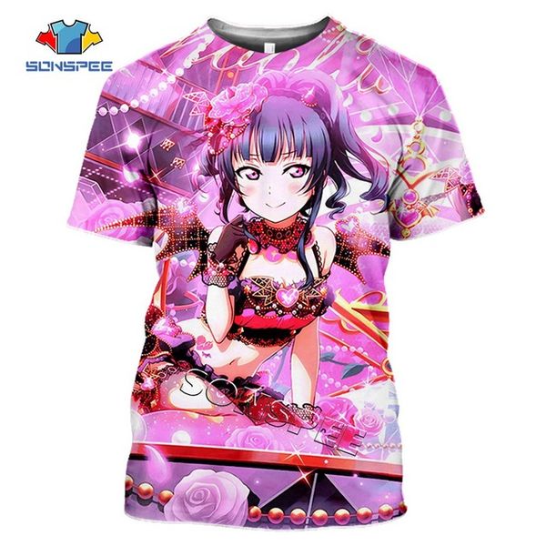 

3d cute girl summer men love live school idol anime 3d print shirts humor hentai funny men clothing