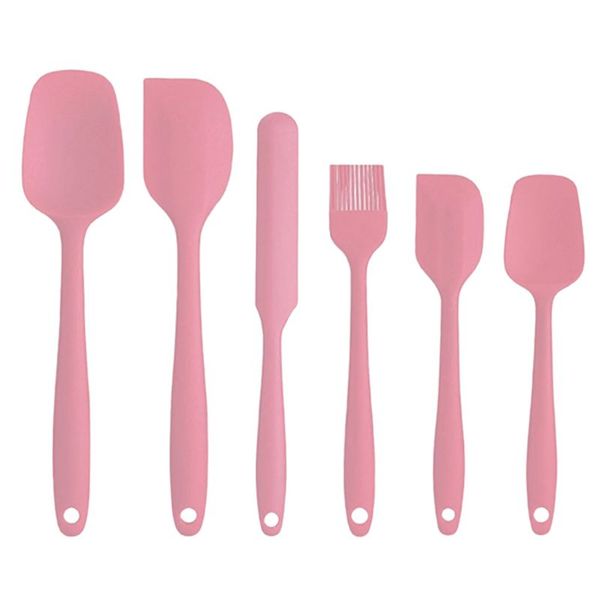 

6pcs/set non stick silicone spatula cooking spoon cake cream mixing scraper tool 875f