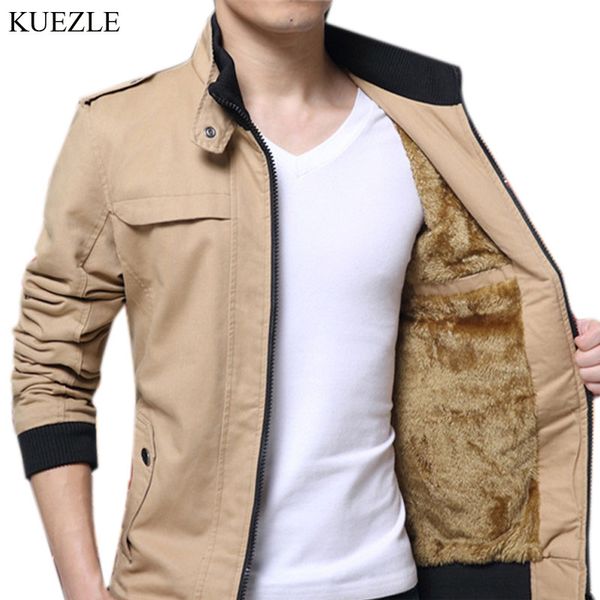 

мужчины зимняя мода плюс бархатные куртки 2020 корейской версии слима прострочкой высокого качества куртки толстый теплый меховой куртки пал, Black