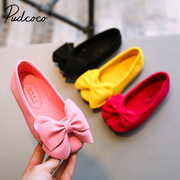 

soft slip-on butterfly-knot shoes 2020 brand new children princess dance shoes kids girl party flats single first walkers