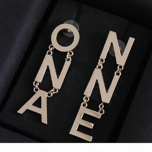 

fashion brand high version letter designer earrings for lady design women party wedding lovers gift luxury jewelry with box, Golden;silver