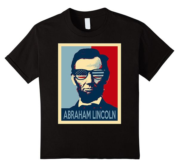 

2019 мода лето стиль авраамом линкольном тенниску носить очки сша футболочку