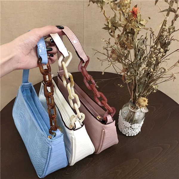 

fashion vintage summer woman bag underarm bags female baguette shape shoulder bag purses and handbags