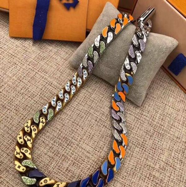 

supply fashion necklace men and women necklace trendy wild necklace titanium steel statement send box, Silver