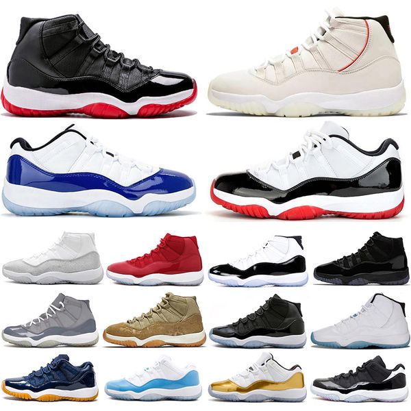 

wholesale white bred 11 chaussures concord 45 basketball shoes metallic silver cap and gown gym red 11s women mens trainers sport sneakers