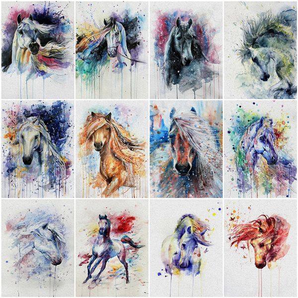

wall art coloring by numbers horse diy unframe handpainted gift oil painting by numbers animal acrylic paint home decoration