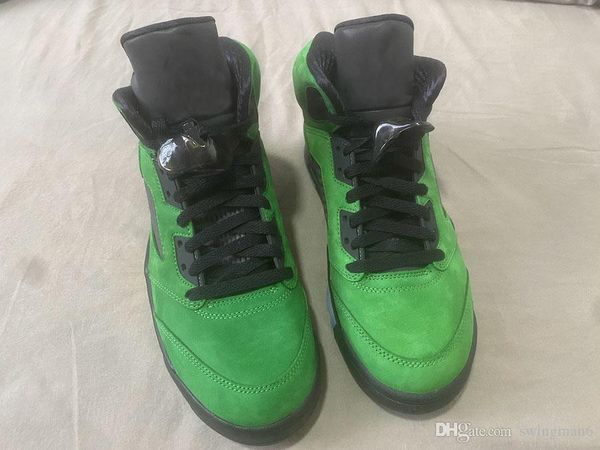 

горячие продажи air аутентичные 5 se oregon ducks баскетбол обувь ретро яблоко зеленый желтый удар черный jumpman светоотражающие 5s мужчины