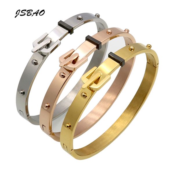 

bangle jsbao arrival women fashion jewelry stainless steel watchband luxury brands bracelet for, Black