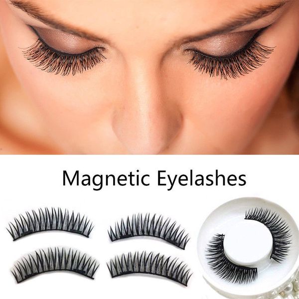 

4pcs / set fake eyelashes magnetik dengan magnet ganda