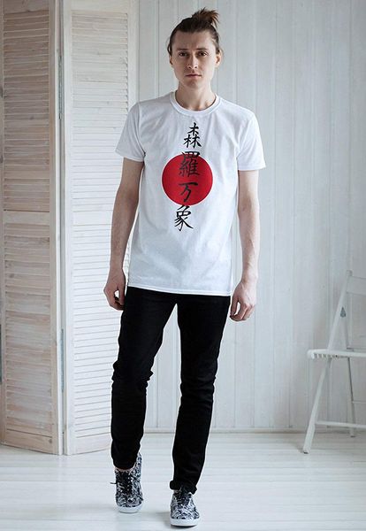 

japanese universe (shinra bansho) - kanji japan calligraphy yoga martial arts 2019 creative novelty style cotton order t shirt