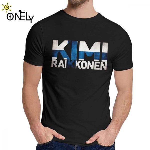 

retro kimi raikkonen finnish flag t shirt for men crazy pure cotton short sleeve fashion crewneck