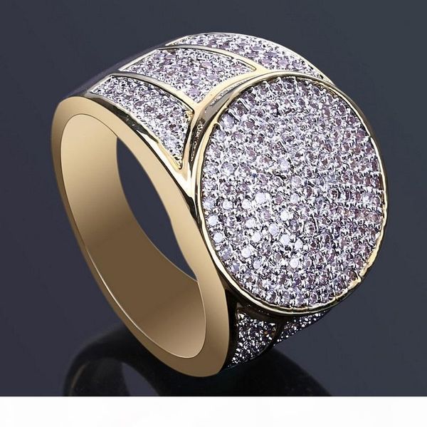 

mens hip hop gold rings jewelry new fashion iced out rings simulation diamond rings for men, Golden;silver