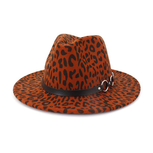 

x3010 wool felt hats leopard woolen caps autumn and winter woolen hat female flat brim gentleman fedora hats, Blue;gray