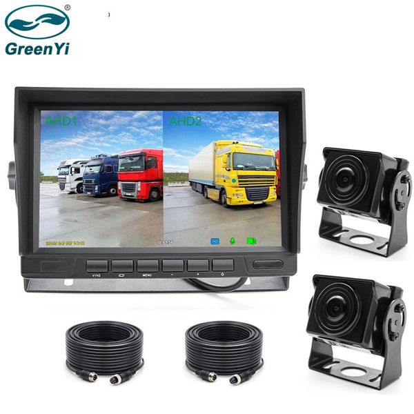 

greenyi 7 inch ips screen hd ahd 1024*600p car dvr recorder ahd monitor with 2 channels rear view reverse backup camera
