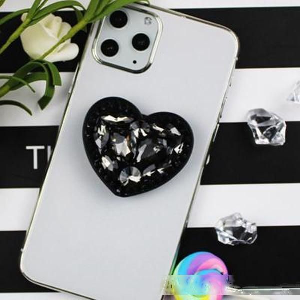 

10pcs universal air bag heart-shaped diamond grip cell phone holder expandable grip phone holder stand with retail package