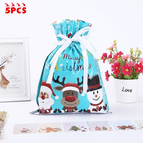 

5pcs gift bags drawstring christmas favor empty wrapping xmas festivals