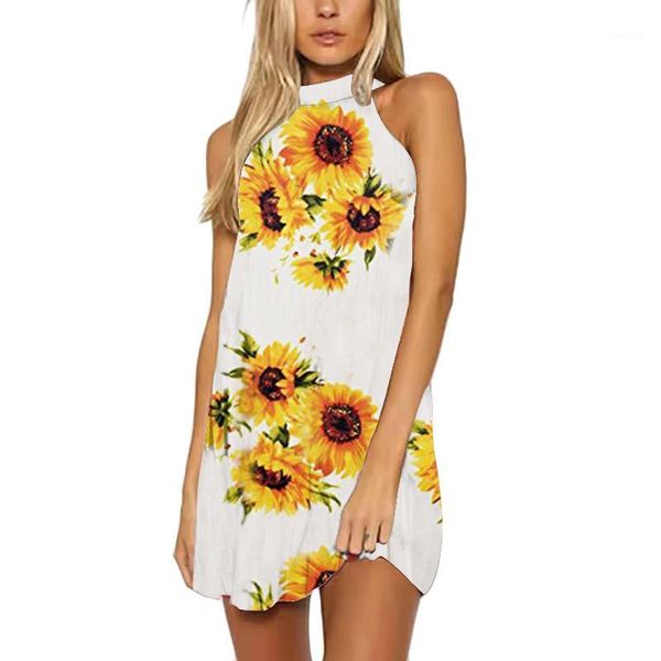 

halter mini sleeveless backless clothing fashion beach night club casual apparel womens summer flower print dresses, Black;gray