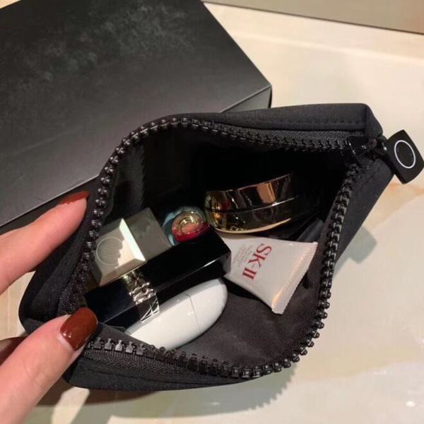 Schwarze Kosmetiktaschen, VIP-Geschenktasche, tragbare Aufbewahrungstasche, Designer-Geldbörsen, Nylon-Geldbörsen mit Reißverschluss, Make-up-Tasche für Mädchen-Accessoires, B207A