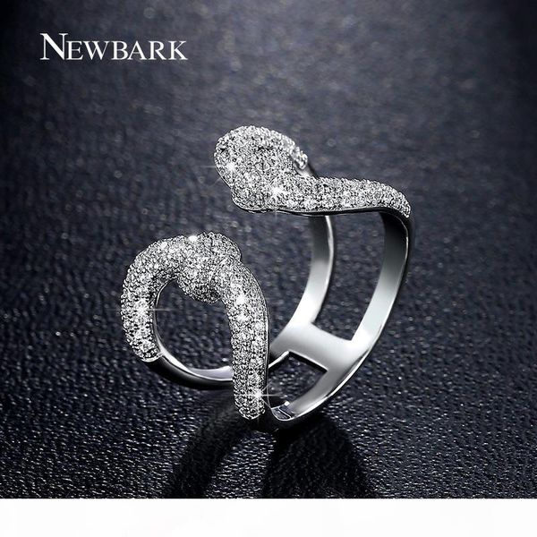 

newbark vintage crown open women кольца lovely lady double u silver цвет большое качество цирконий камень королева символ палец кольцо q1707, Slivery;golden