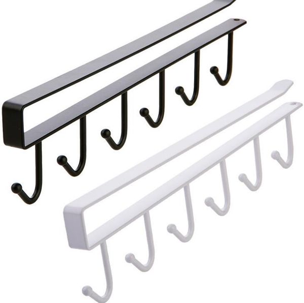

kitchen hook coffee mug cup holder under shelf hanger cabinet cupboard storage organiser rack 6 hooks lx1676
