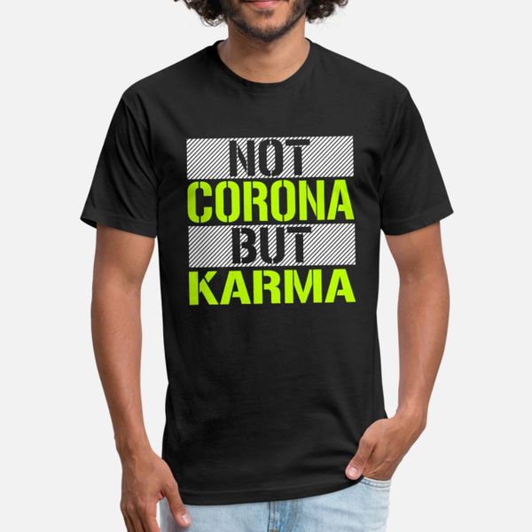 

not corona but karma corona quote gift t shirt men customize short sleeve round neck pictures interesting building spring vintage shirt