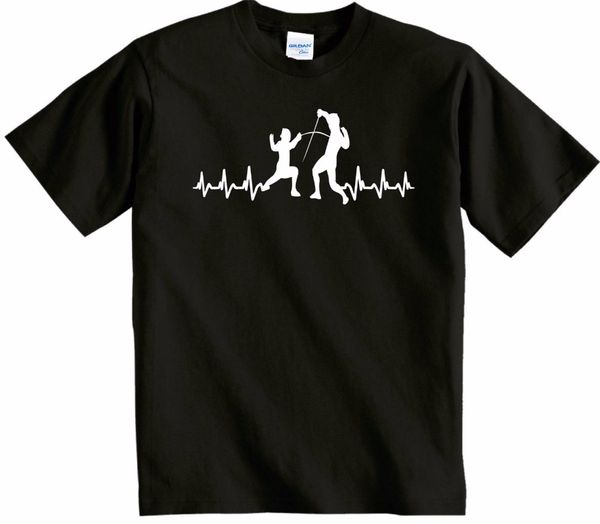 

summer style new t shirt men o-neck summer its in my heartbeat fencing uk p&p perfect fencing gift or present brand t shirt