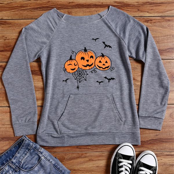 

halloween day womens designer hoodies autumn winter long sleeve new print tshirt sweatshirts loose fashion casual female clothing, Black